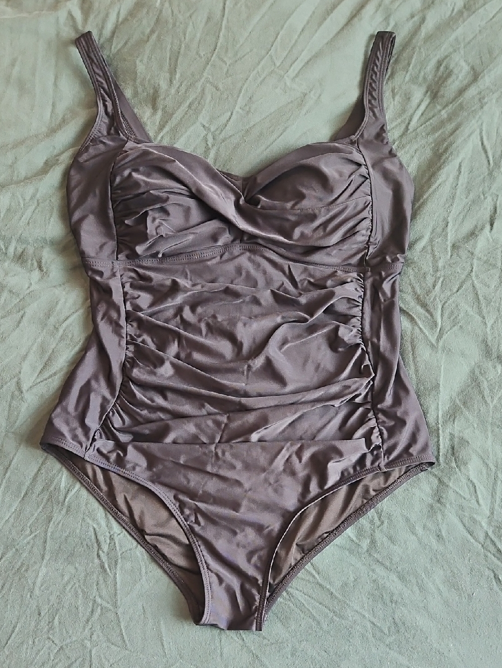 Yonique Black Ruched One-Piece Swimsuit